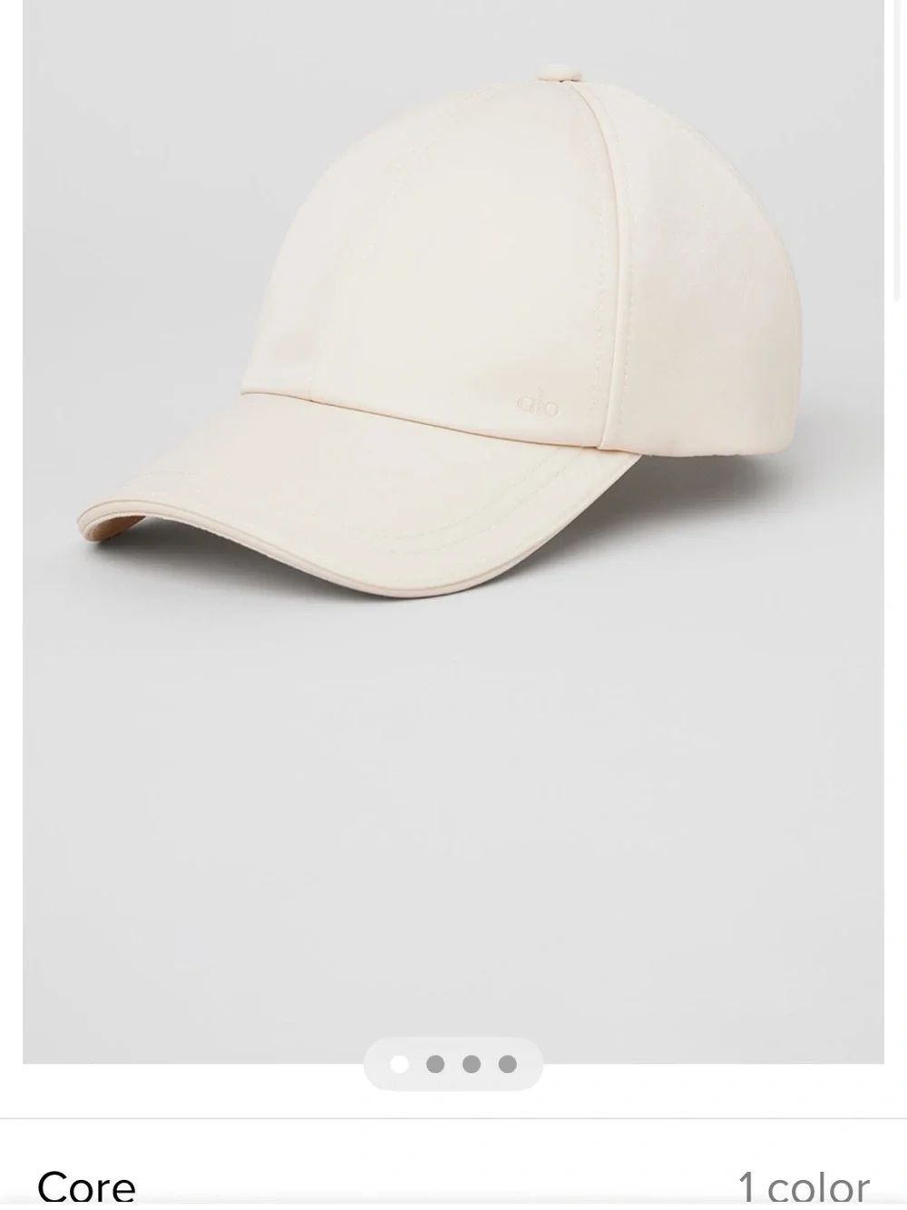 ALO Yoga Satin Off Duty Core Women's Baseball Cap in Light Cream Authentic NWT